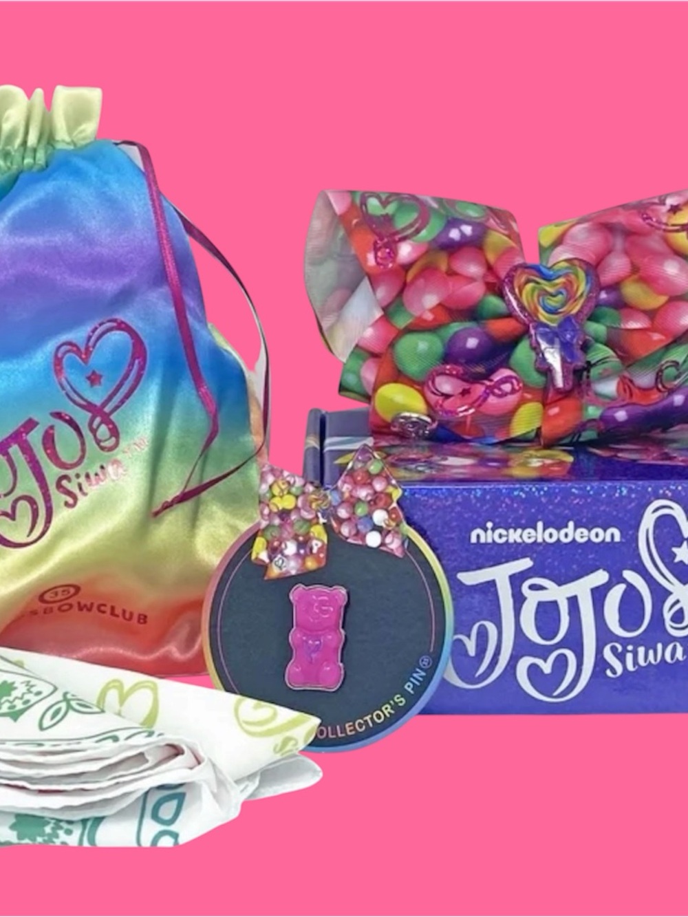 JoJo Siwa Pink Candy Theme Rainbow Accessories Gift Set
